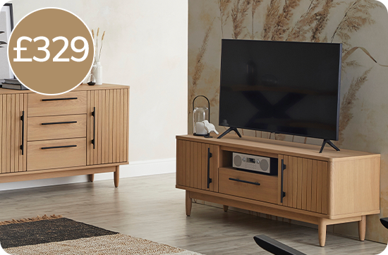 Akina Oak Wide TV Stand